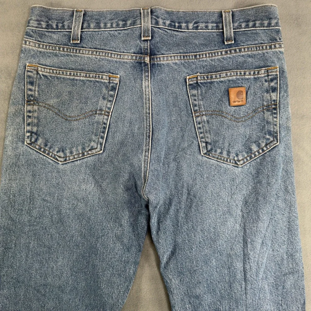 Carhartt Traditional Fit Blue Denim Jeans Mens 34x30 Workwear Straight Leg‎